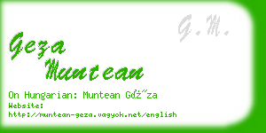 geza muntean business card